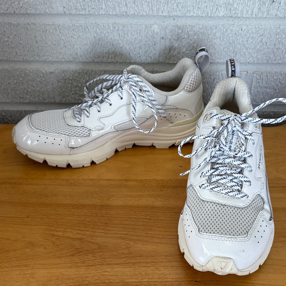 Brandblack NOMO HKAN White Patent Mesh Sneaker EU 40.5 Mens 8 Womens 9.5 EUC